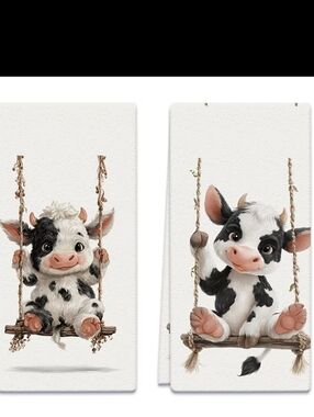 Kitchen Towels Calf On Swing (2)